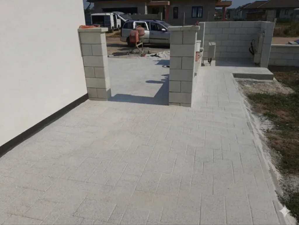 Kerítéssel öszhangban lévő térkő és kerítés kivitelezése